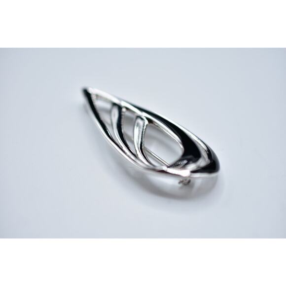 Trifari Vintage Pin Brooch Abstract Black Enamel Silver Tone Enamel Signed BinB - Picture 6 of 10